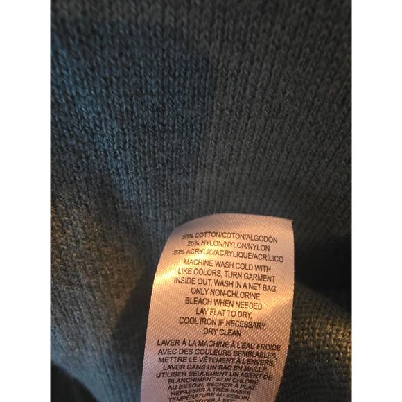 Lucky Brand V Neck Sweater S Womens Green Cotton Blend Holiday Christmas Classic - Picture 4 of 5